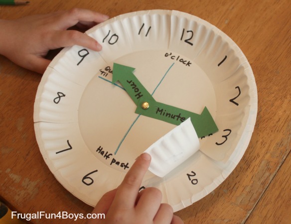 Paper Plate Clock Activity for Learning to Tell Time