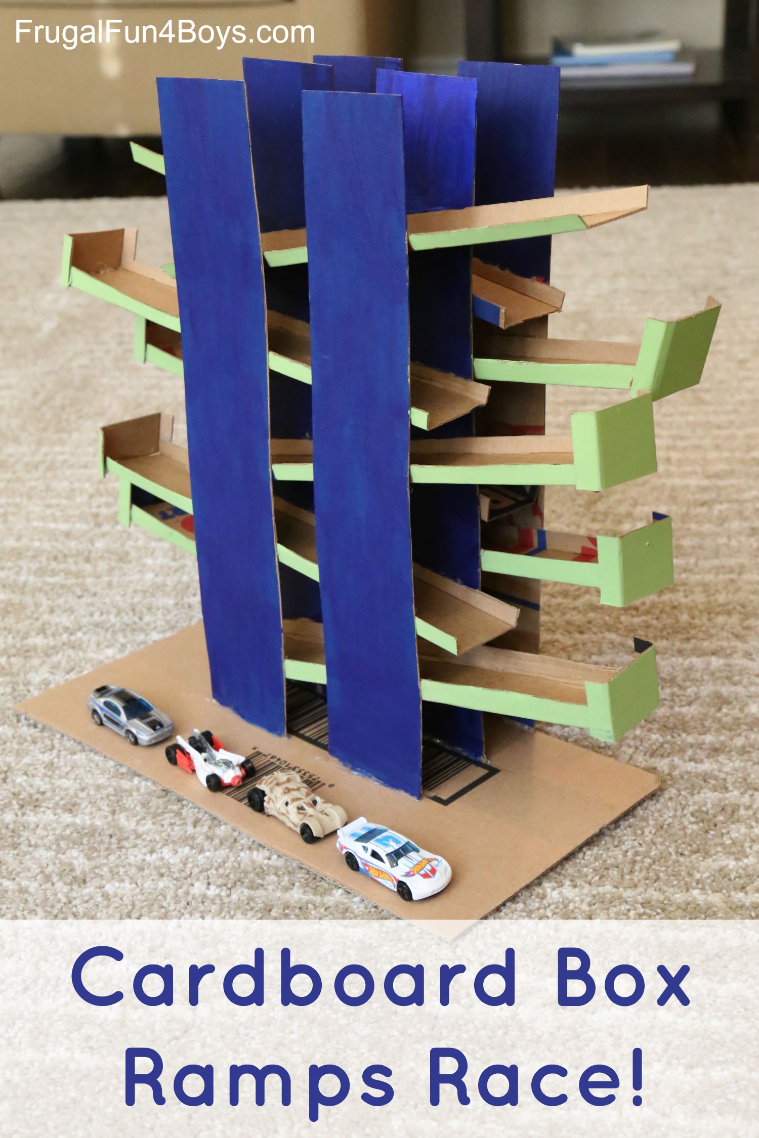 Cardboard Box Ramps Race - DIY Toy for Hot Wheels Cars