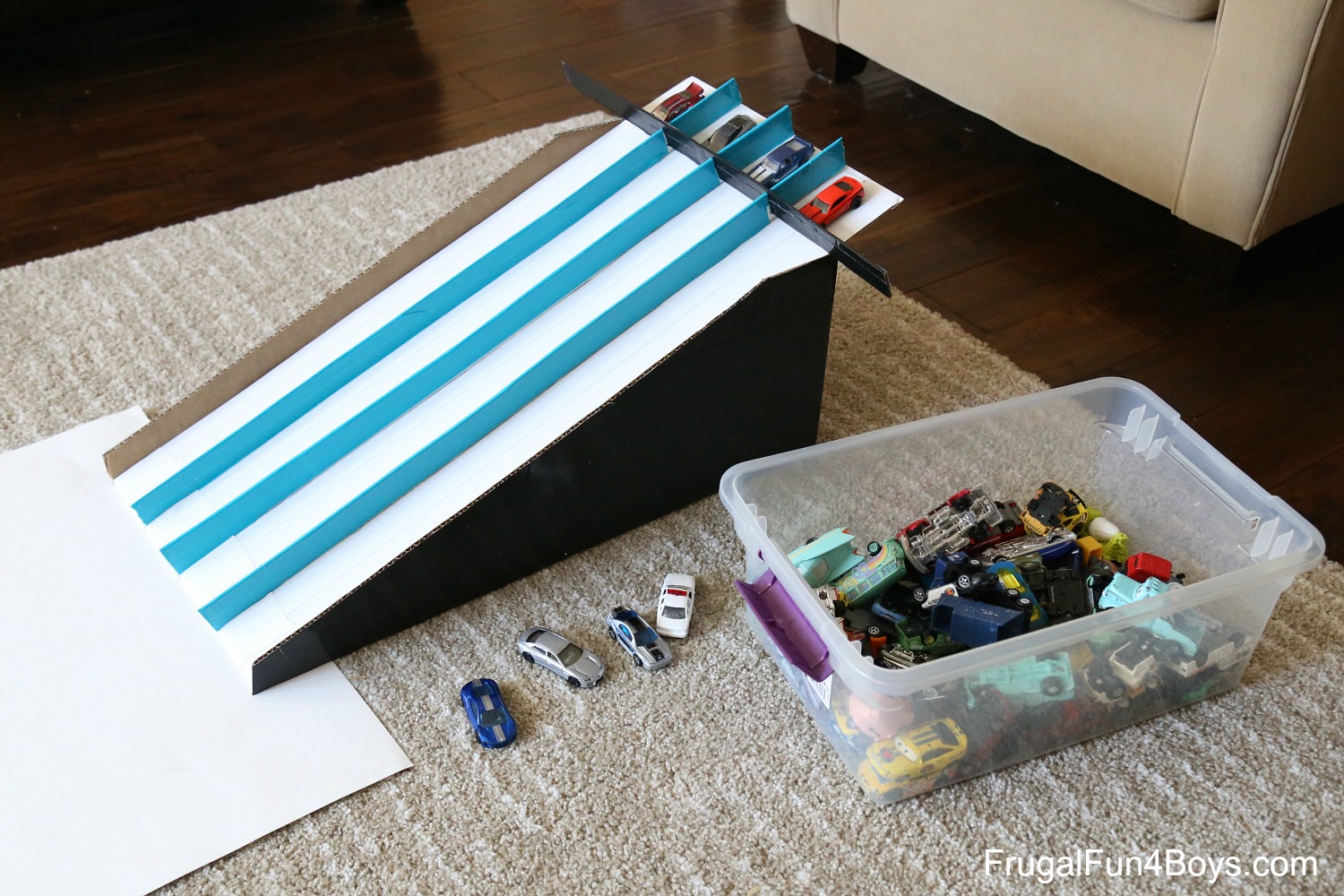 Kids love cars and building a racetrack will surely keep the occupied.