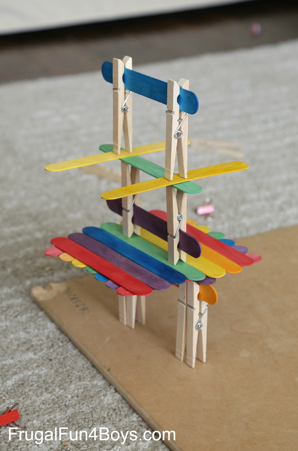 Five Engineering Challenges with Clothespins, Binder Clips, and Craft Sticks