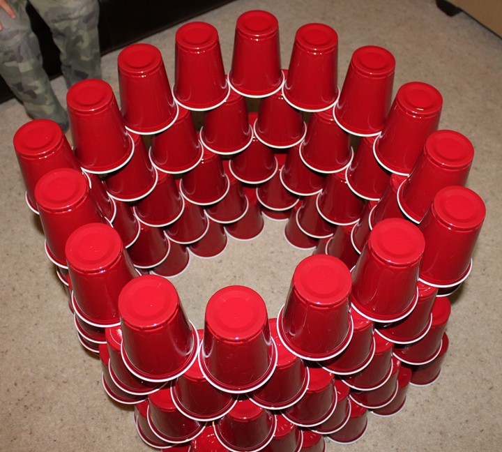 Frugal Building Activity: Cup Stacking - Frugal Fun For Boys and Girls