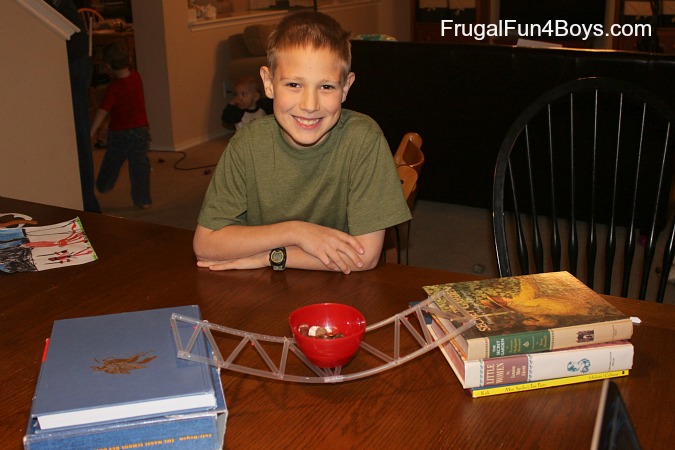 Build a bridge with straws and straight pins