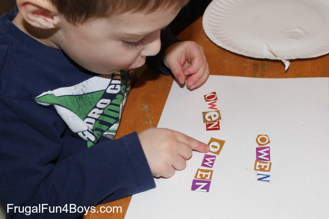 Cereal Box Name Project for Preschoolers