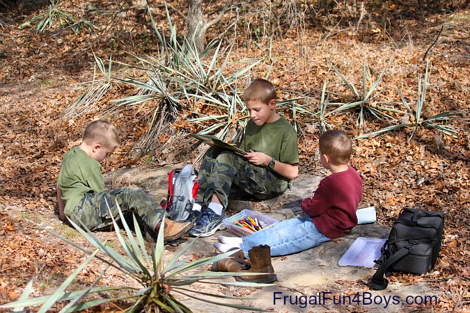 Exploring nature with kids by observing and sketching