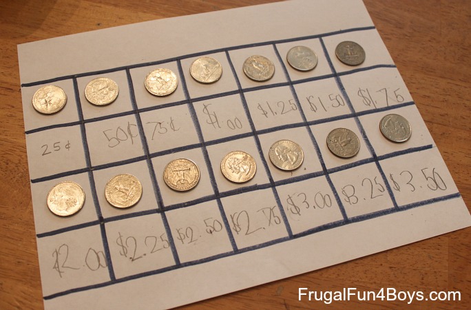 Hands-on practice with counting coins