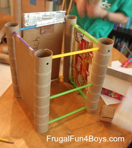 Building with Cardboard Rolls and Straws