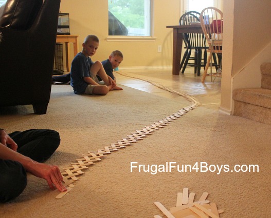 Build an exploding chain reaction with craft sticks