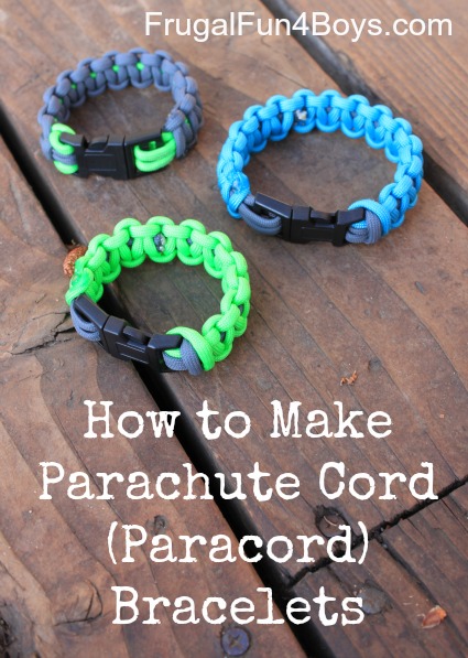 make 10 bracelets with 5 different colors! Parachute Chord Bracelets