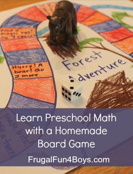 Learn Preschool Math with a Homemade Board Game
