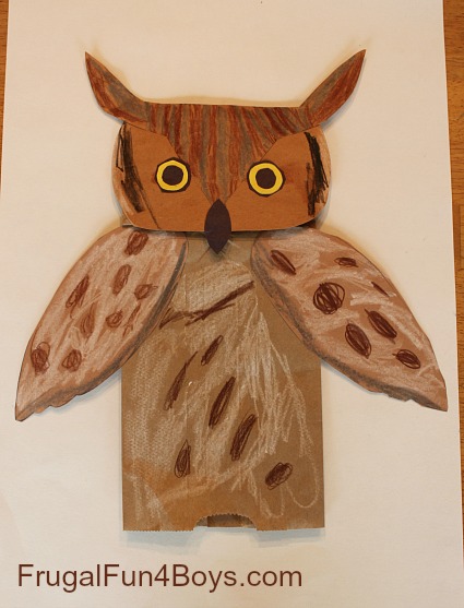 Owl Paper Bag Puppets