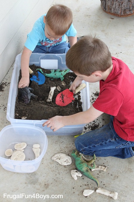 Digging for salt dough dinosaurs