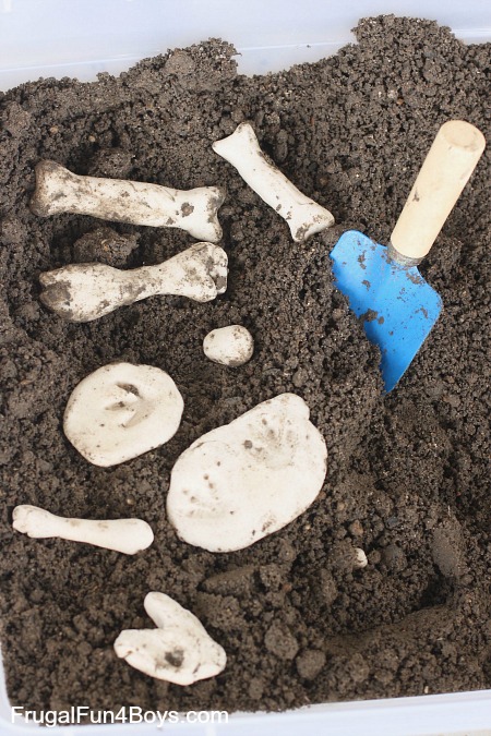 Digging for Salt Dough Dinosaur Bones