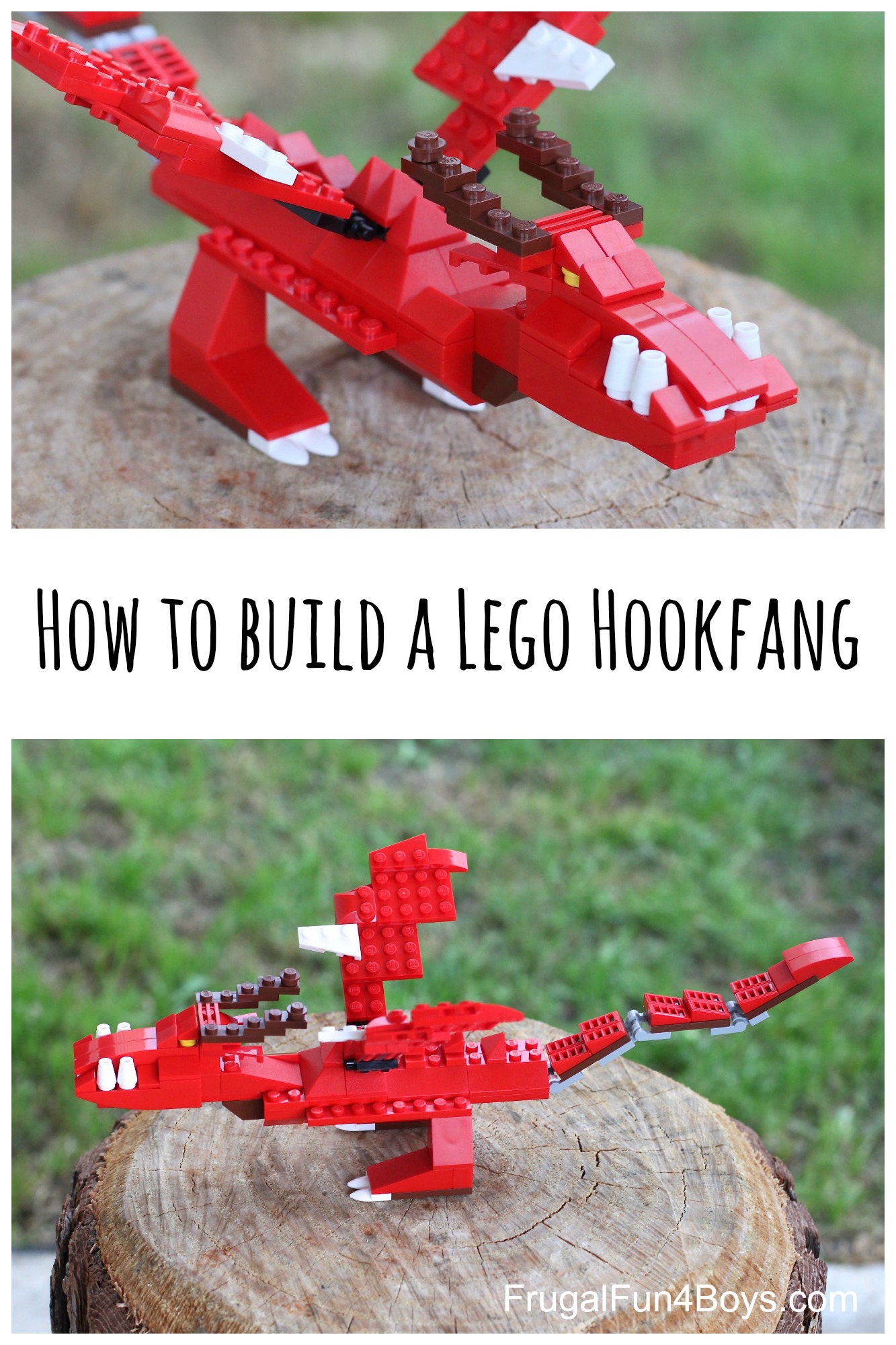 How to Build a LEGO Hookfang, inspired by How to Train Your Dragon