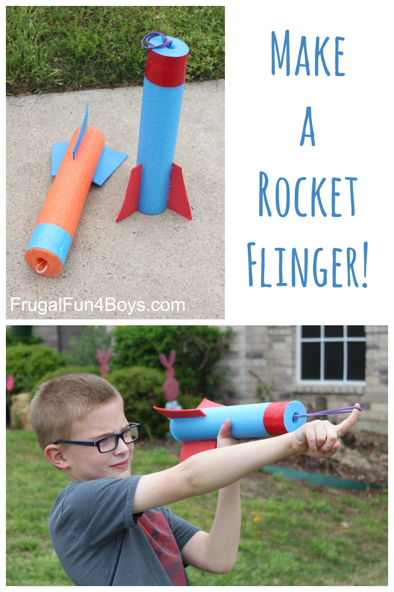 How to Make a Pool Noodle Rocket Flinger - DIY Toy!