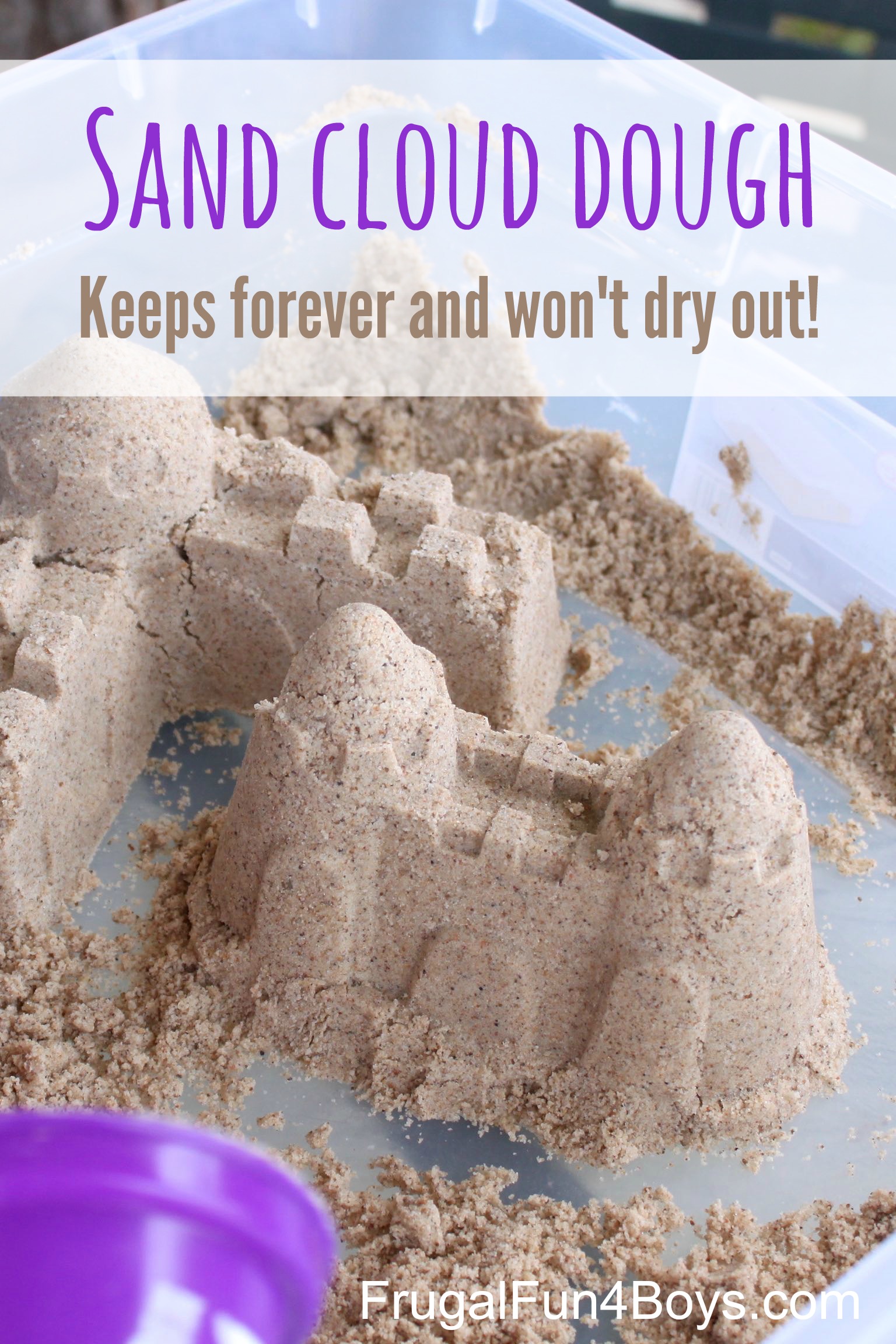 Sand Cloud Dough - This sticky sand dough keeps forever and doesn't dry out!