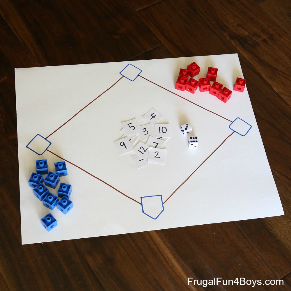 Math Facts Baseball - A simple game for practicing addition, subtraction, multiplication, or division facts