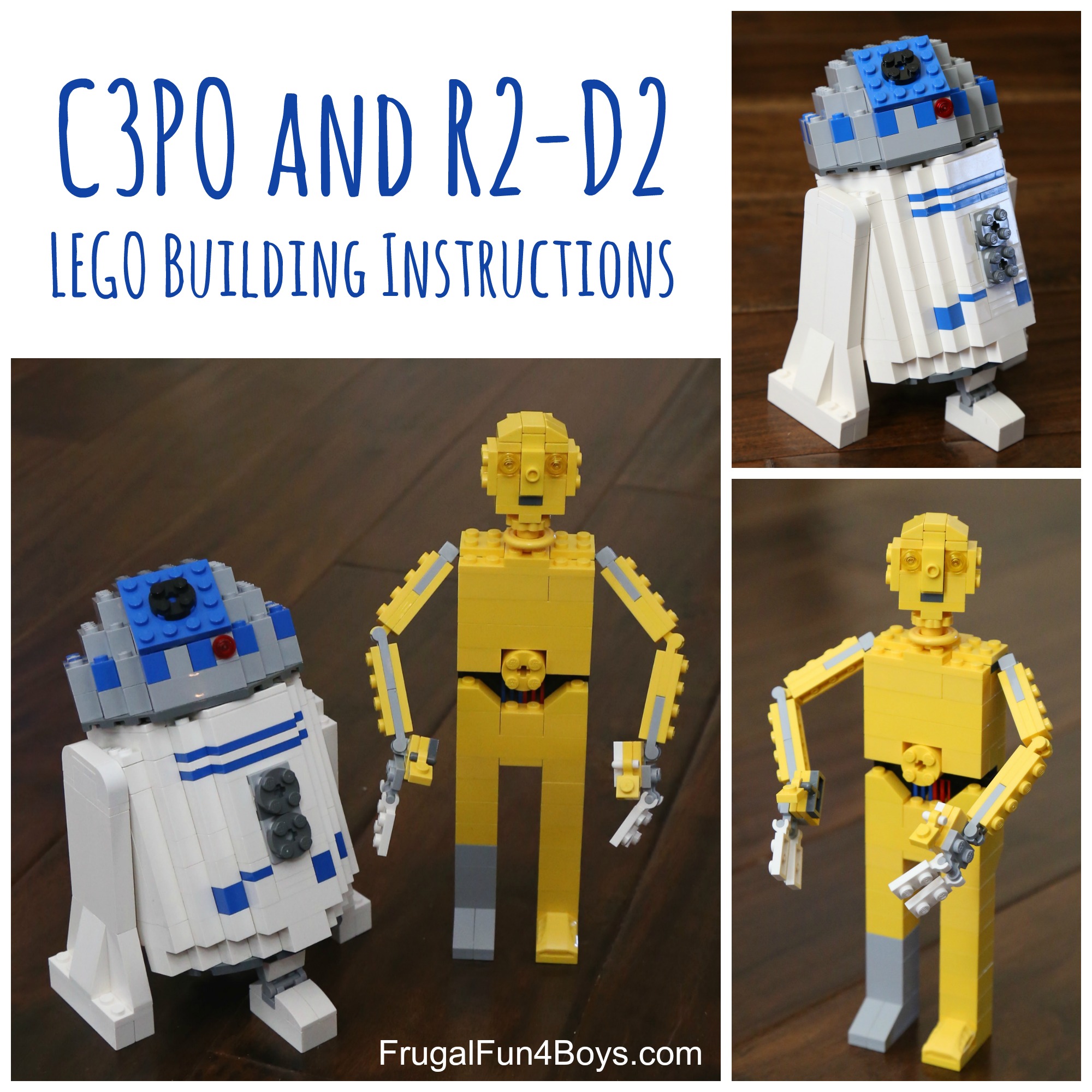 Bauanleitung instruction Figur Star Wars c3po Eigenbau Unikat Moc aus Lego Basic 