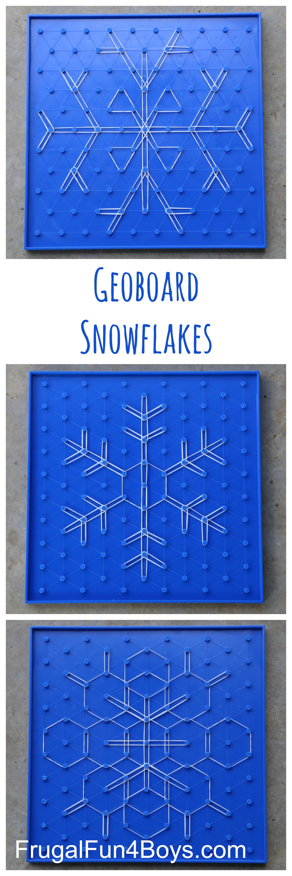 Geoboard Snowflakes - Winter STEM Activity for Kids