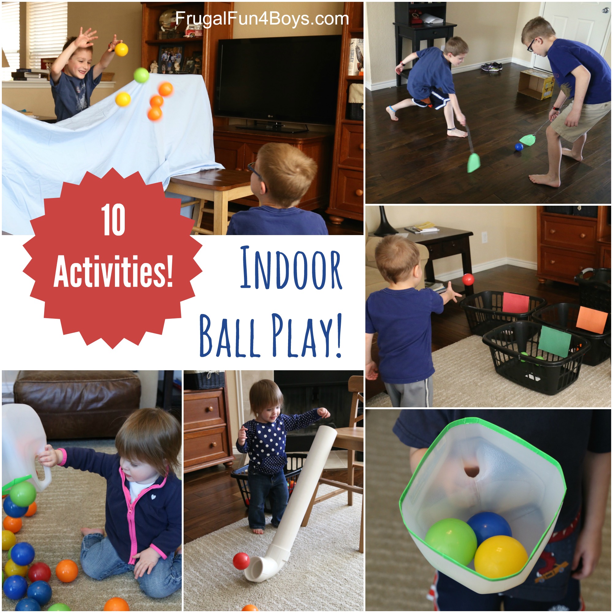 10 Ball Games for Kids - Ideas for Active Play Indoors! - Frugal Fun For  Boys and Girls
