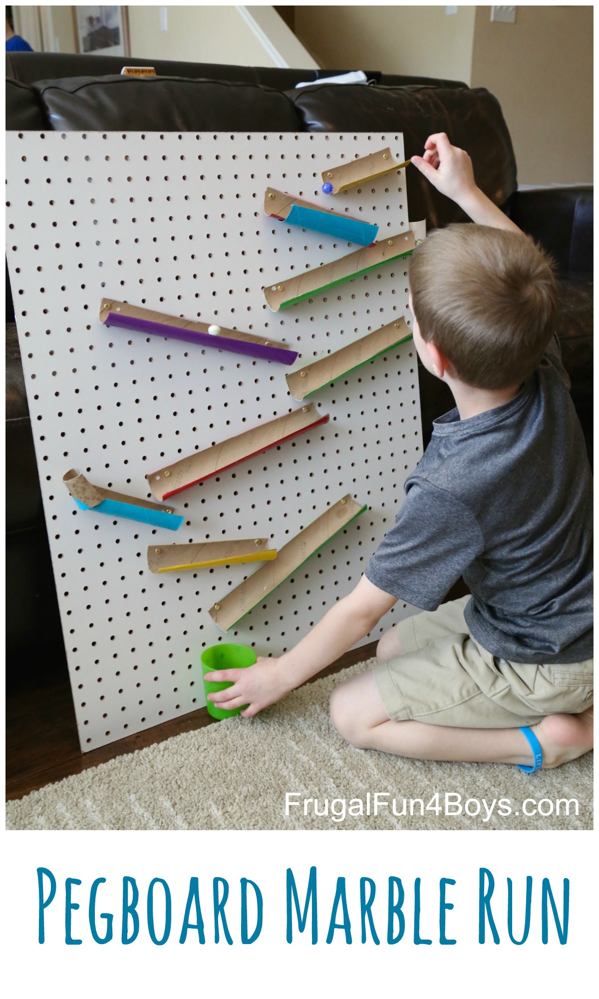 Changeable Pegboard Marble Run