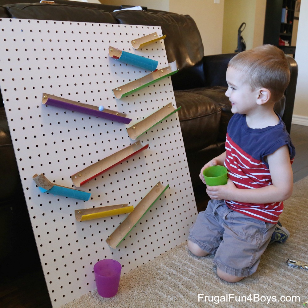 Build a Changeable Pegboard Marble Run