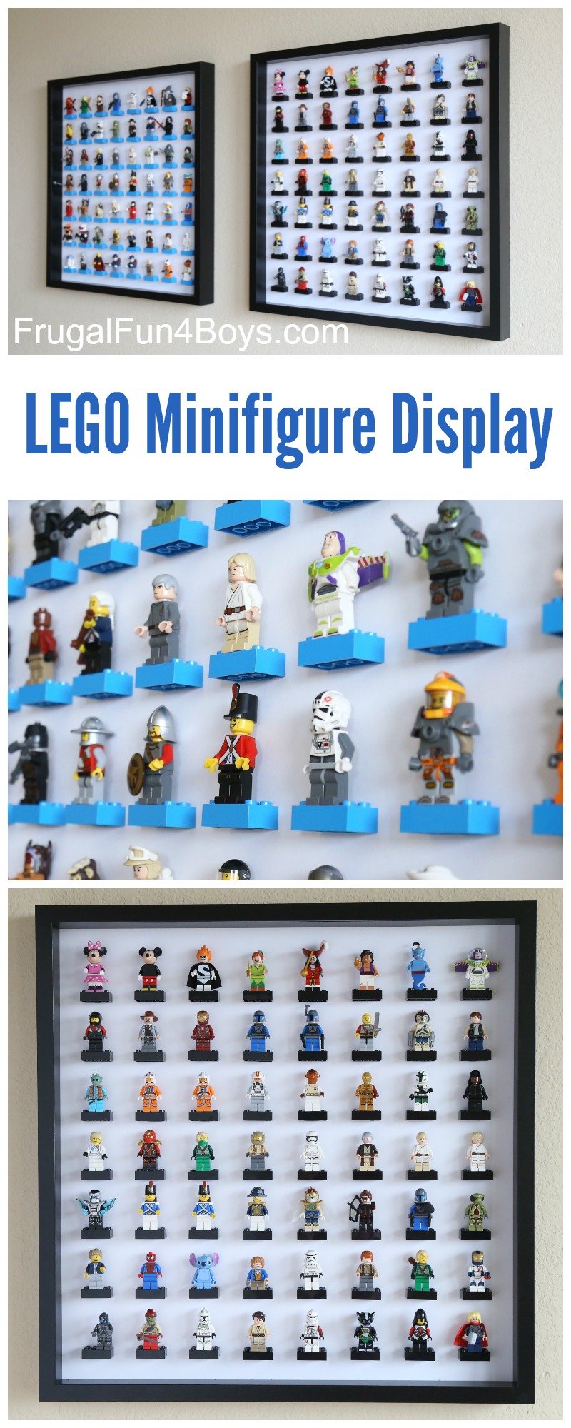 Lego Minifigures Display Case Picture Frame for Series 1 or 2Disney mini figures 