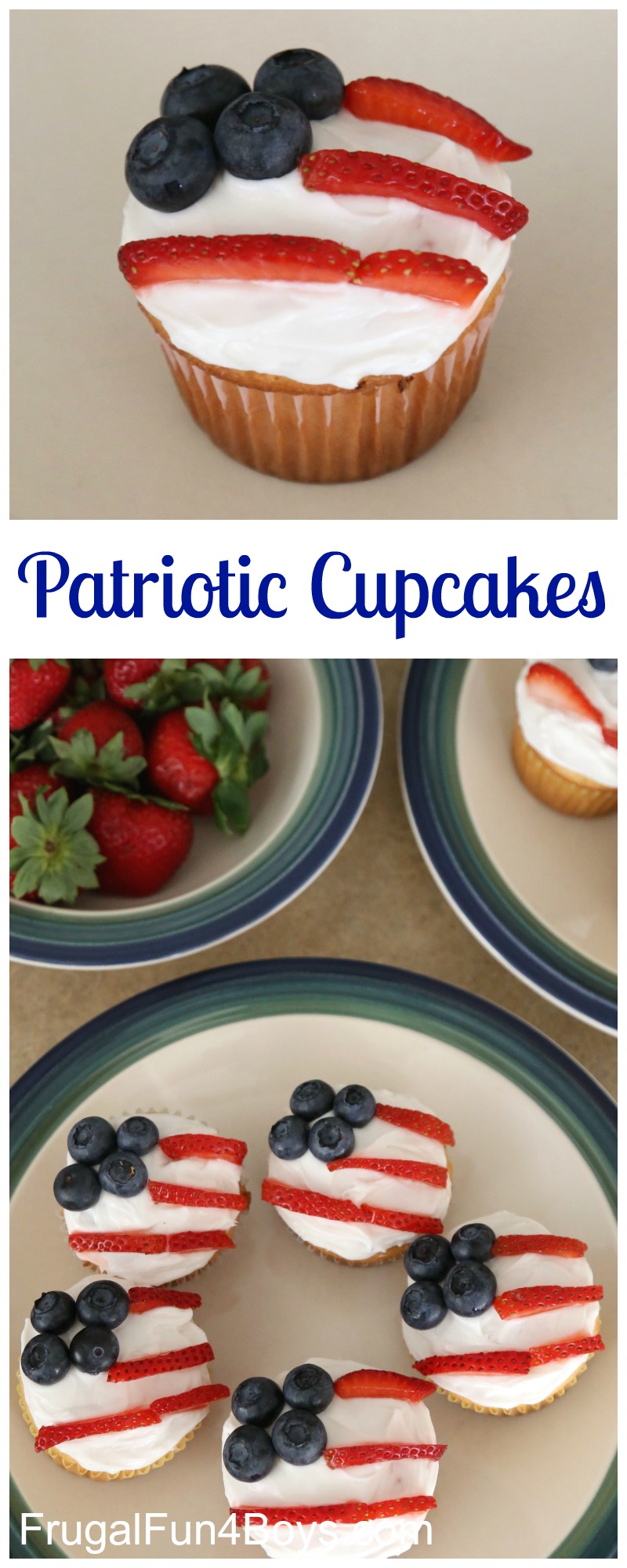 Patriotic Flag Cupcakes for the 4th of July