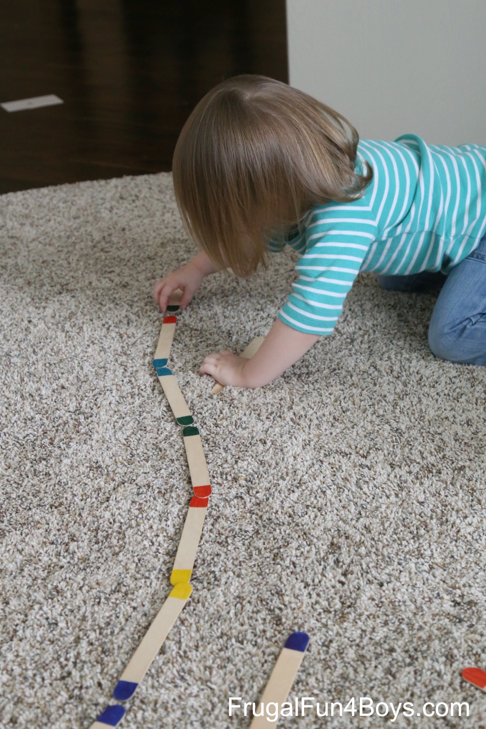 Craft Stick Color Dominos Preschool Activity