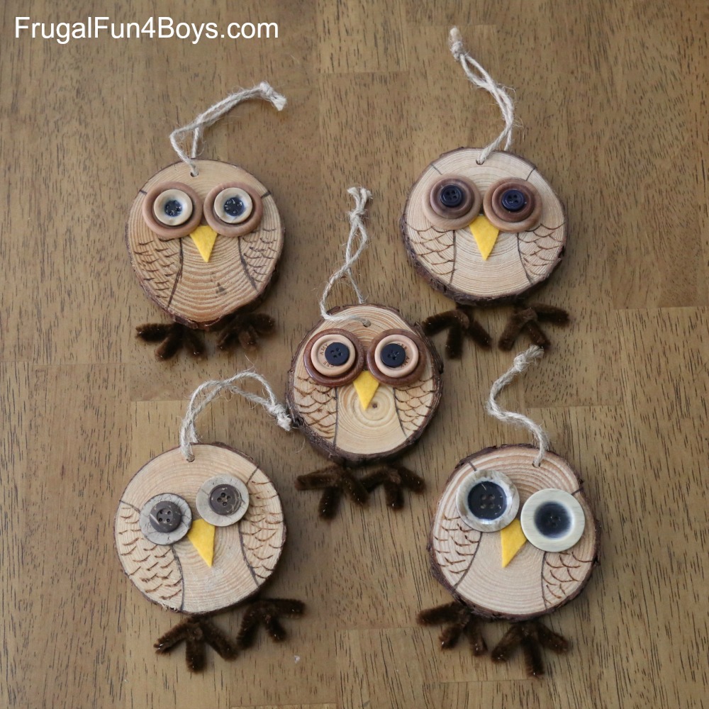 Wood Slice Owl Ornament Craft