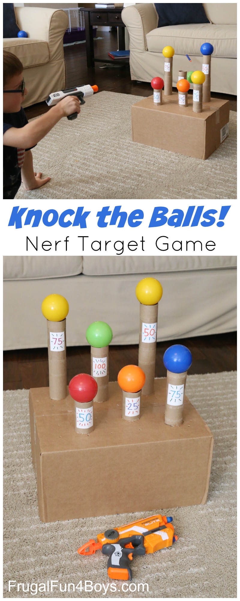 Knock the Balls Down! Nerf Target Game