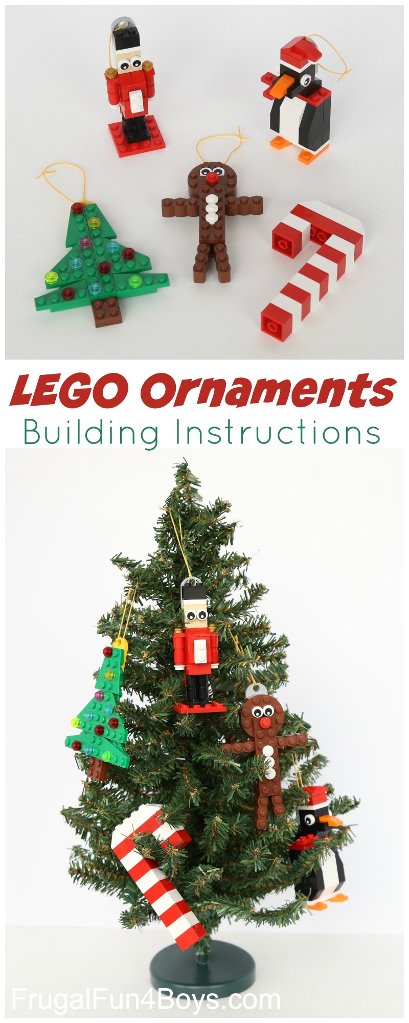 Five LEGO Christmas Ornaments with Building Instructions