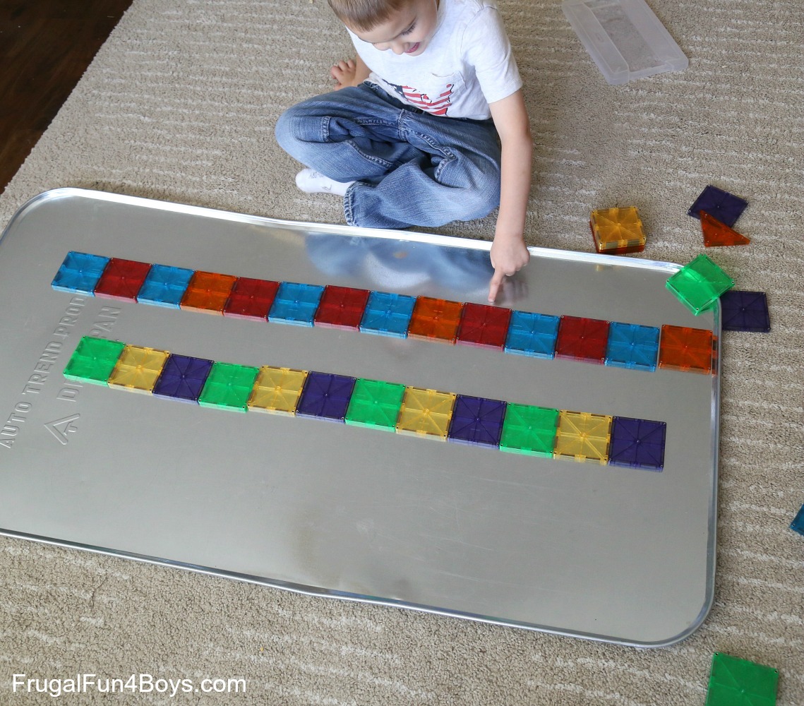 Four Math Games with Magna Tiles