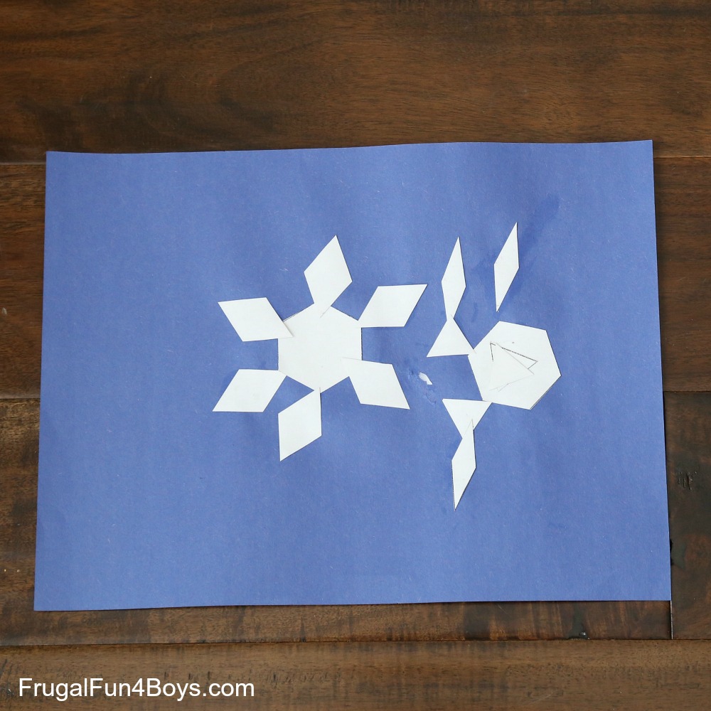 Math Art: Pattern Block Snowflakes