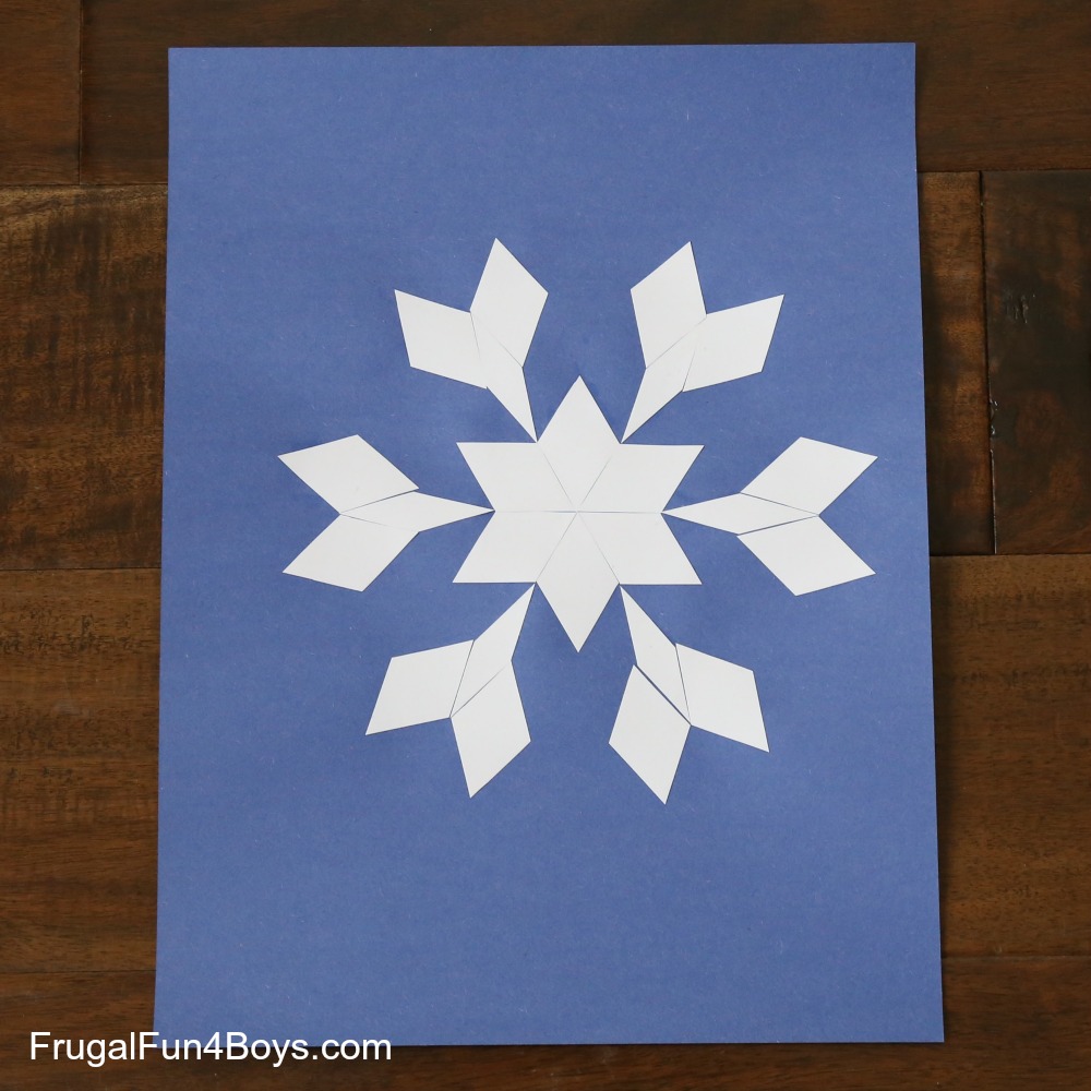Math Art: Pattern Block Snowflakes