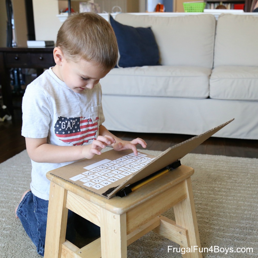 Make a Cardboard Laptop - Play and Learn Literacy Skills