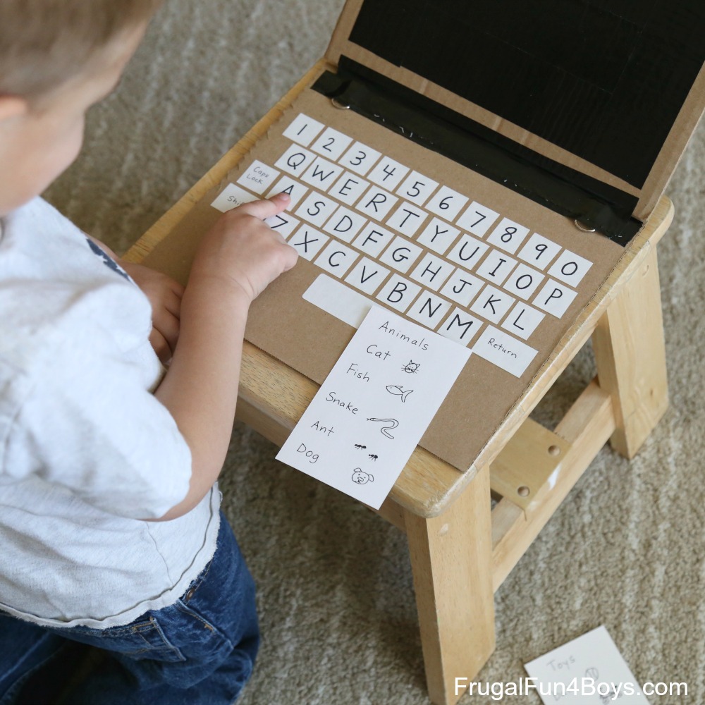 Cardboard Laptop - Play and Literacy Idea!