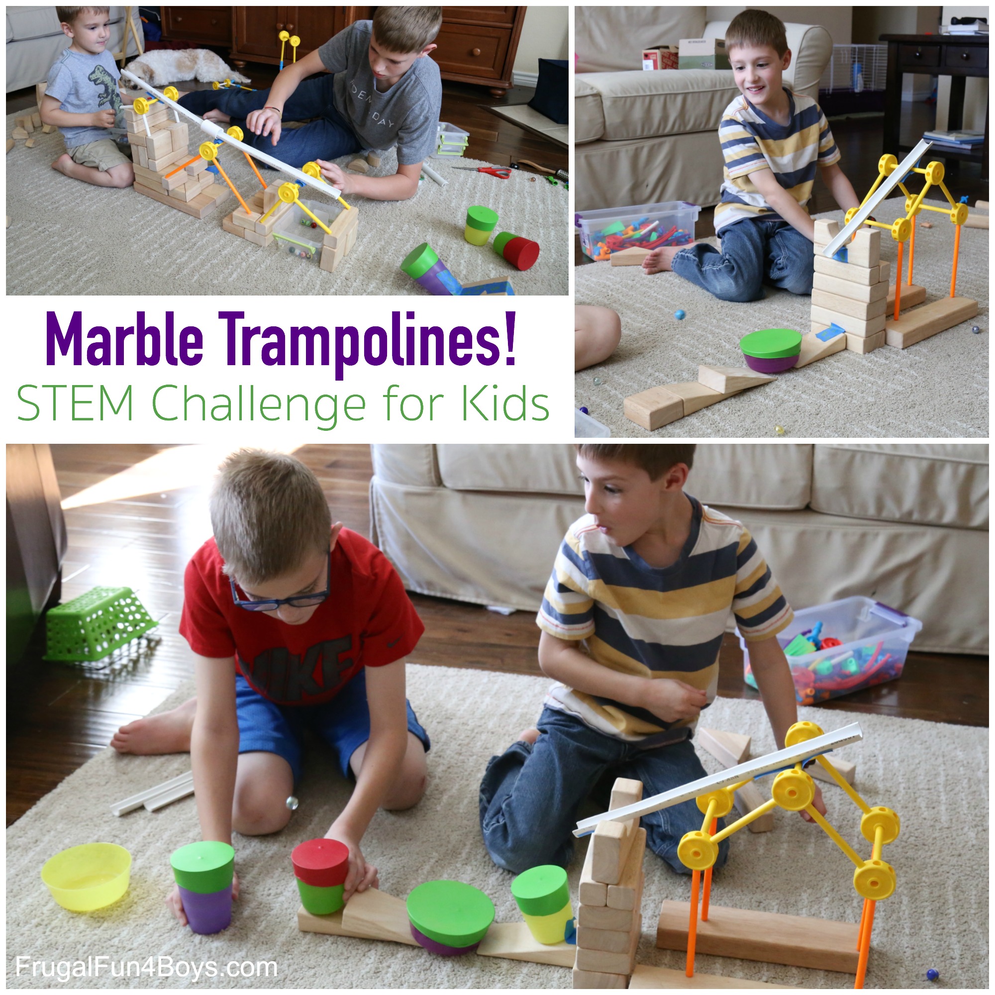 Marble Trampolines!  Engineering Challenge for Kids