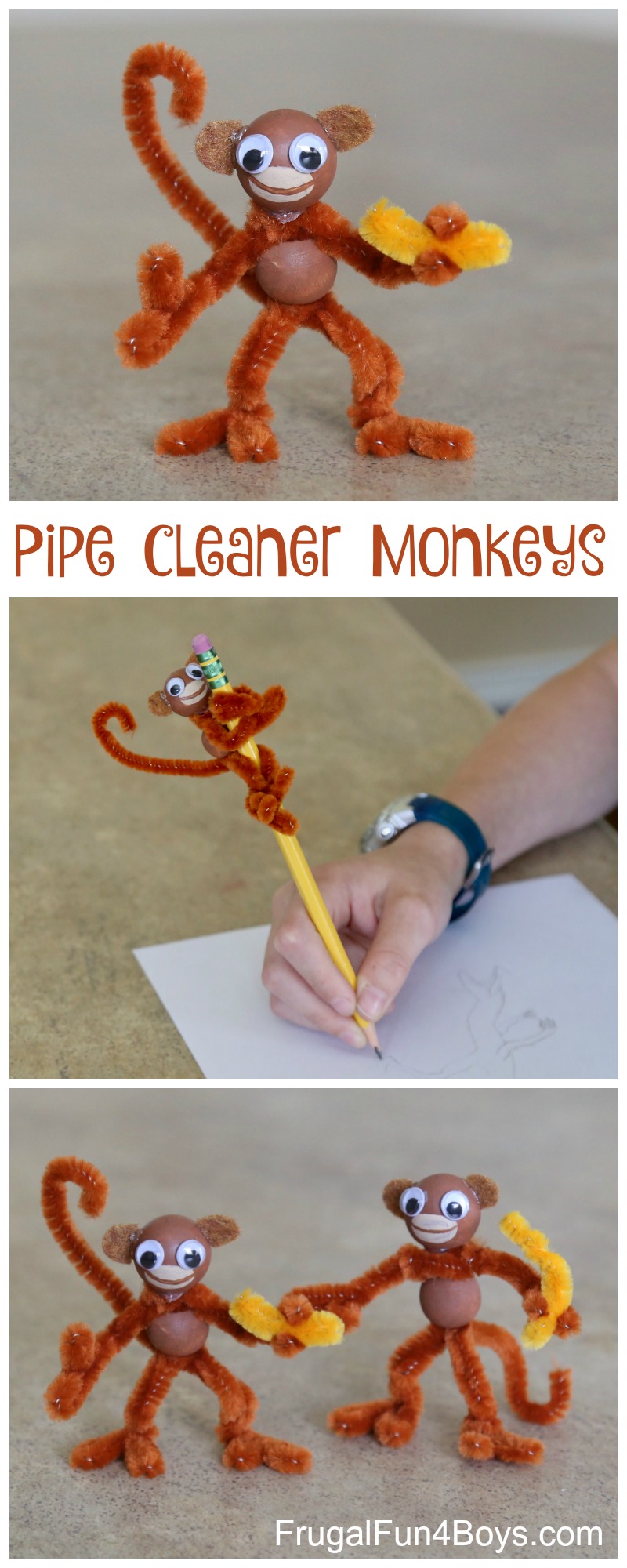 Kids Craft: Pipe Cleaner Monkeys