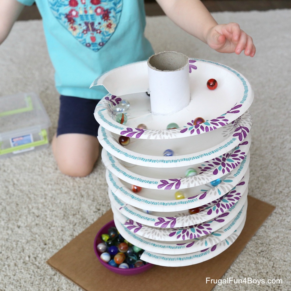How to Build a Paper Plate Spiral Marble Track Frugal Fun For Boys and Girls
