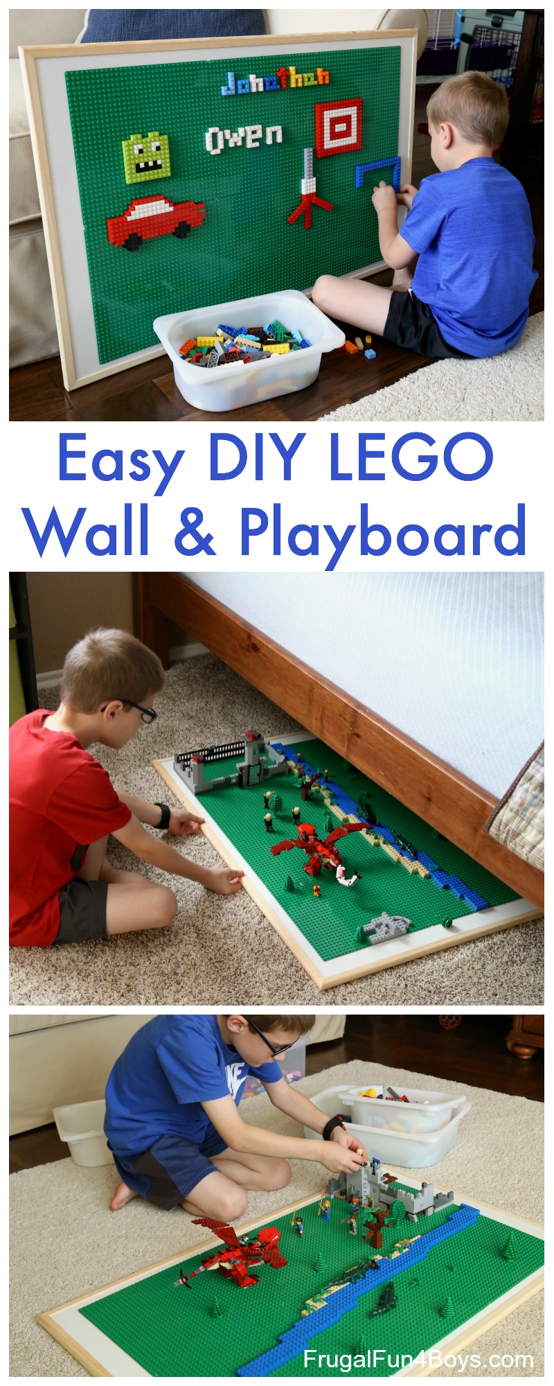 Dele Få kontrol skammel Easy DIY LEGO Wall & Play Board - Frugal Fun For Boys and Girls