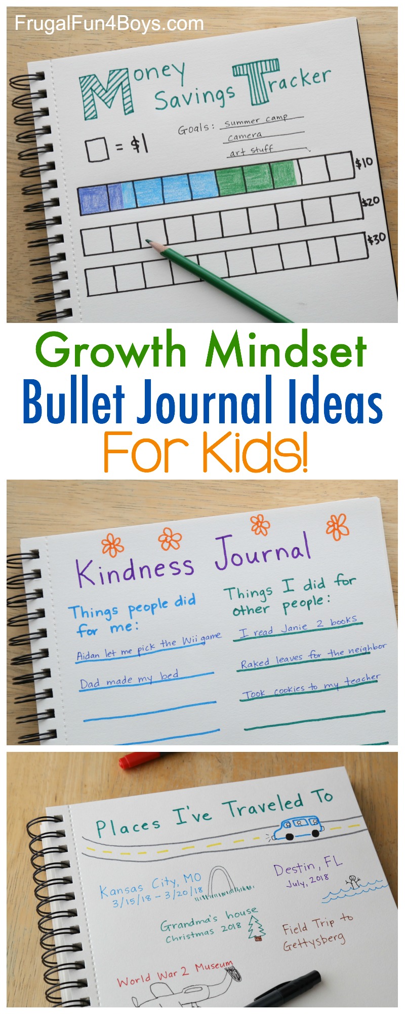 Growth Mindset Bullet Journal Ideas for Kids - Frugal Fun For Boys and Girls