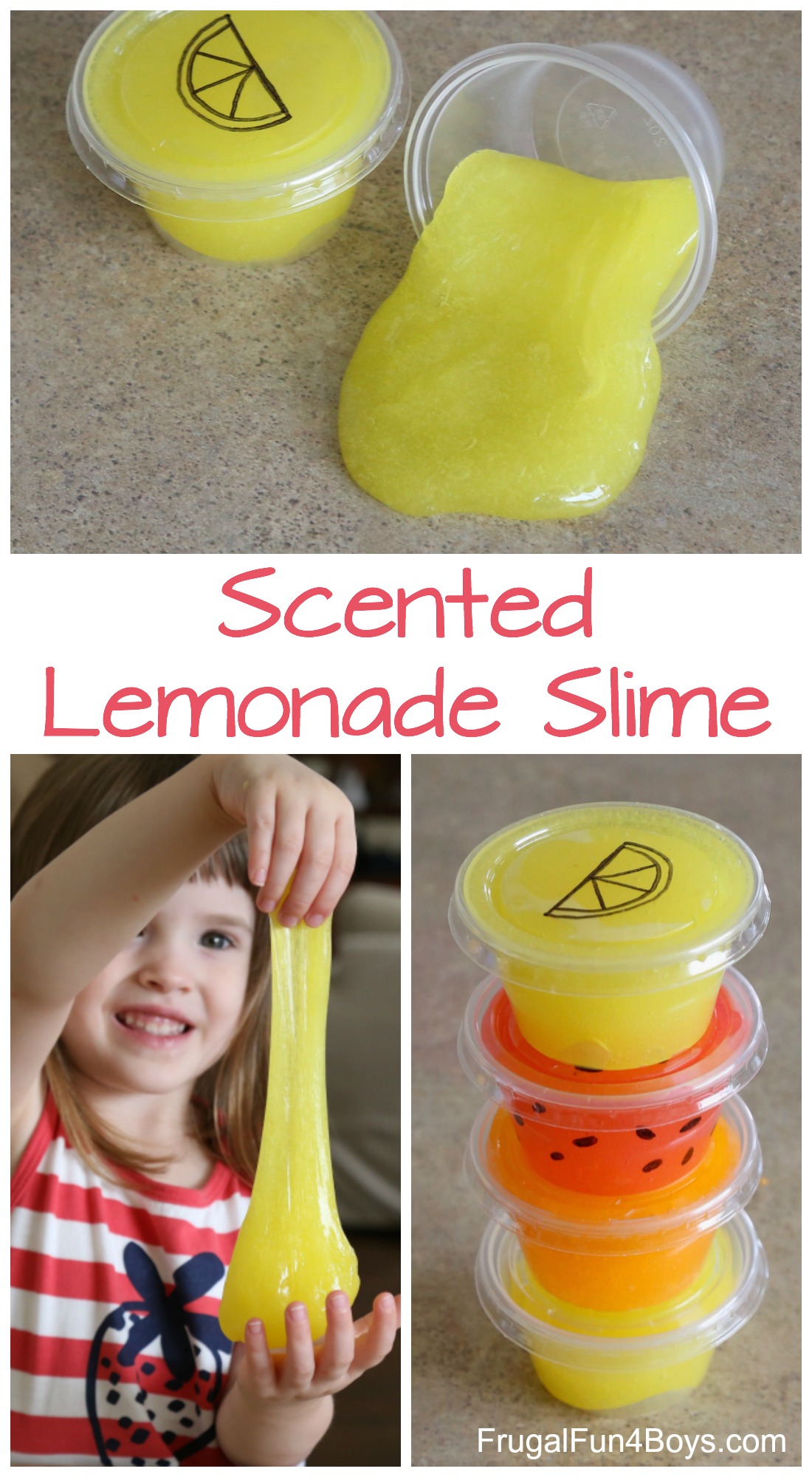 How to Make Scented Lemonade Slime - Frugal Fun For Boys and Girls
