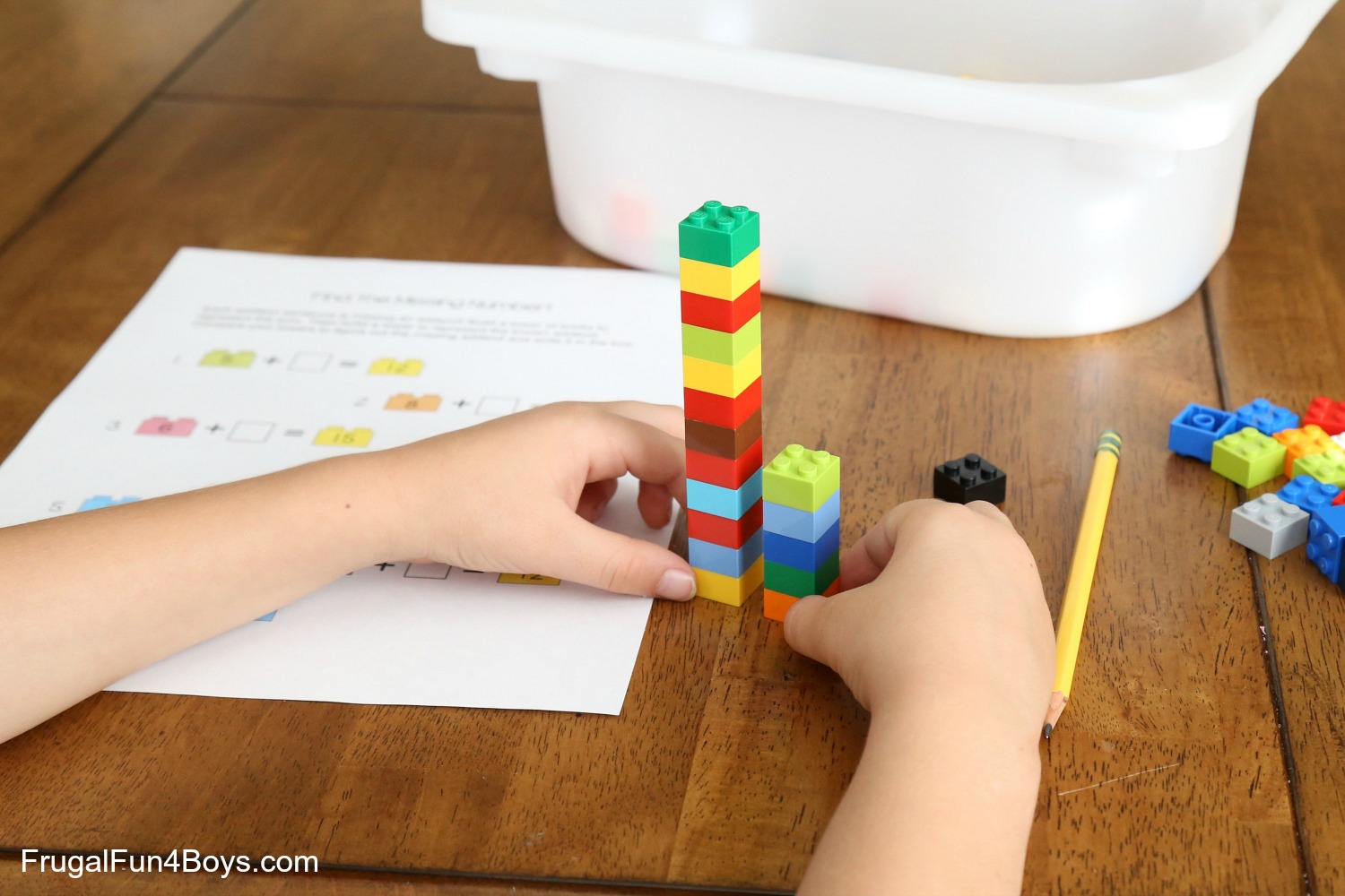 Bærbar Kænguru Tilladelse First Grade Math with LEGO Bricks Printable Pack - Frugal Fun For Boys and  Girls
