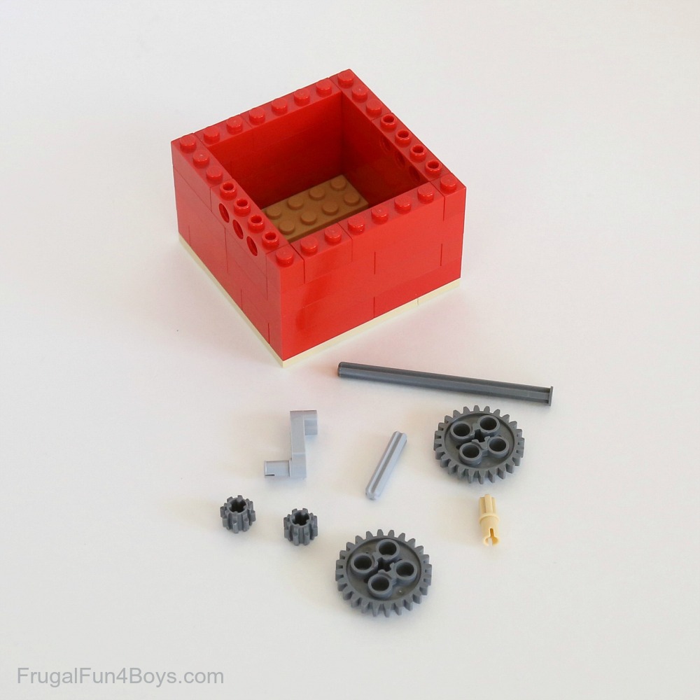 LEGO Pink Brick 1 x 2 x 2 Inside Axle Holder Print of Dog Bone Snack Treat Box