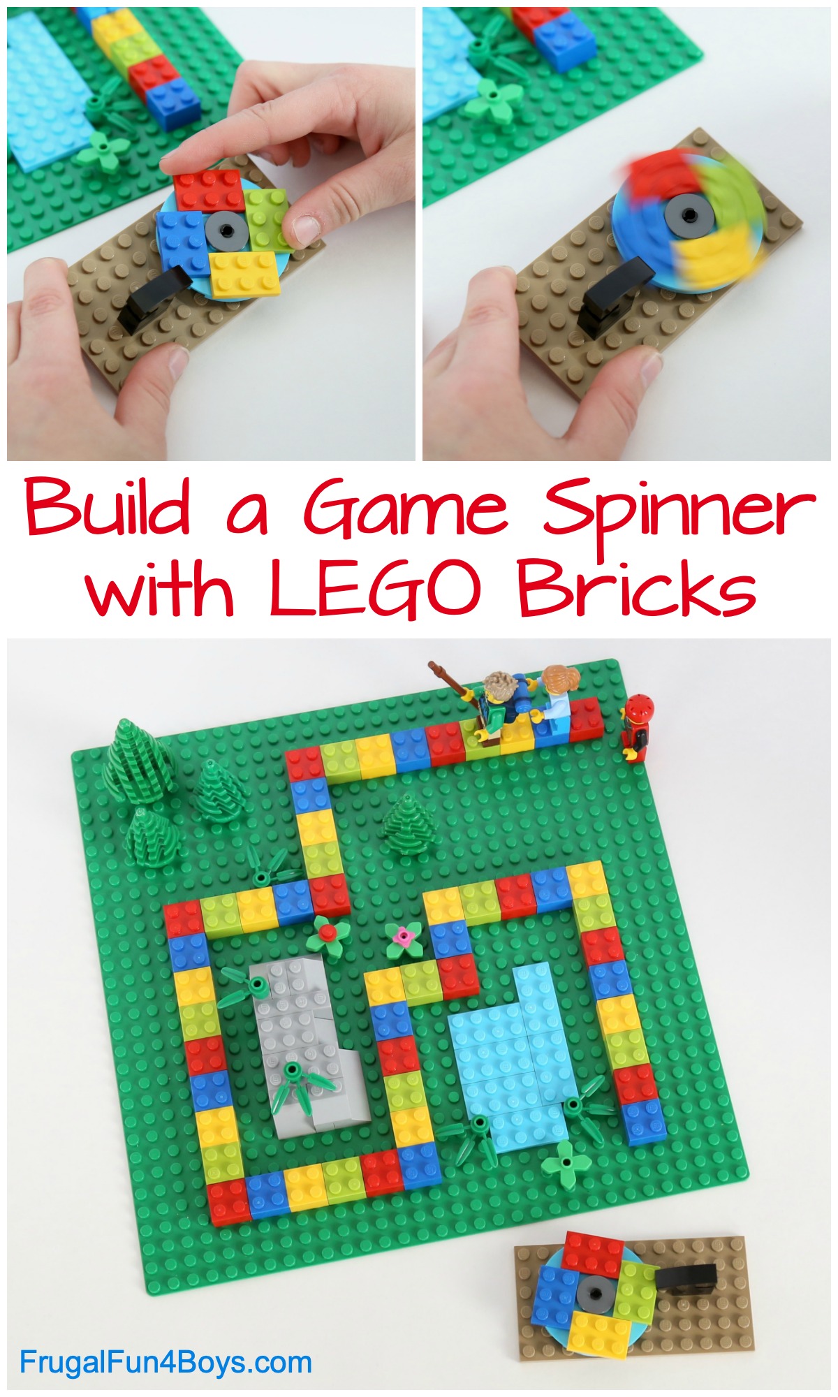 Børnehave tåge Sammentræf Build a Game Spinner with LEGO Bricks - Frugal Fun For Boys and Girls