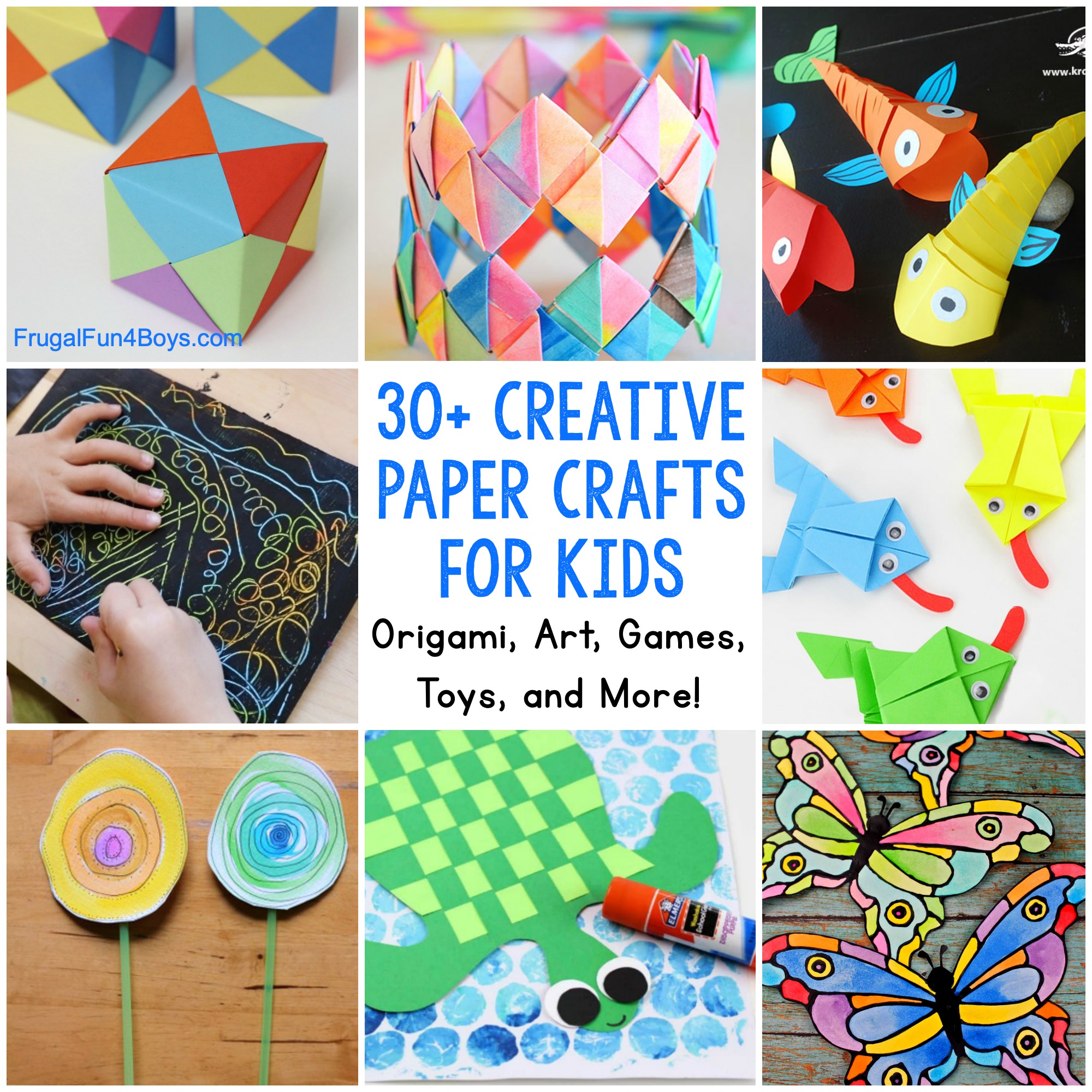 20 Paper Crafts for Kids - that need Only Paper!