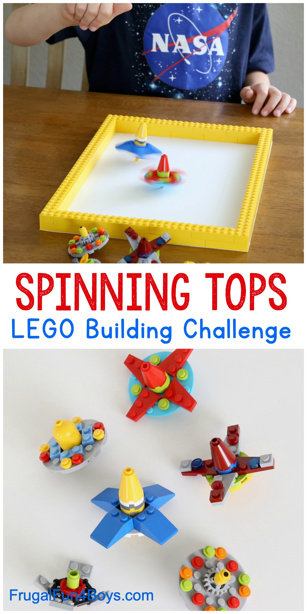 Spinning Tops LEGO Building Idea - Frugal Fun For Boys and Girls
