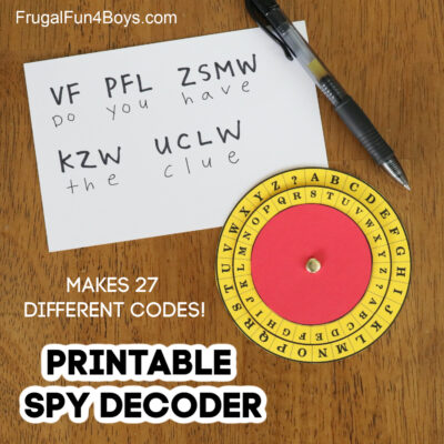 Code Activity for Kids:  Printable Spy Decoder Wheel