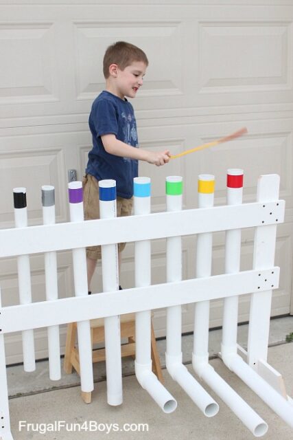 How to Make a PVC Pipe Xylophone Instrument - Frugal Fun For Boys and Girls