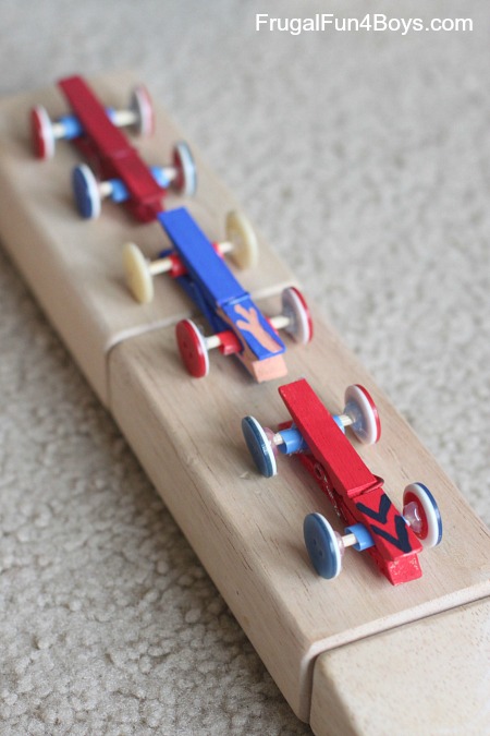 Clothespin and Button Car Craft for Kids